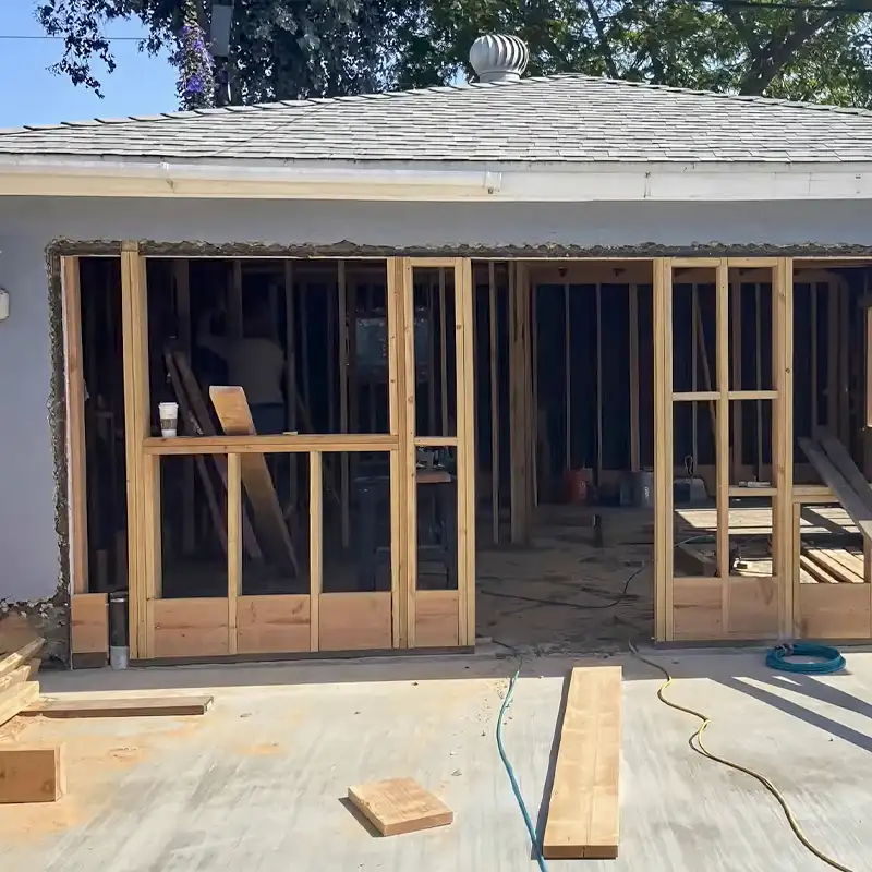 Garage conversion in process